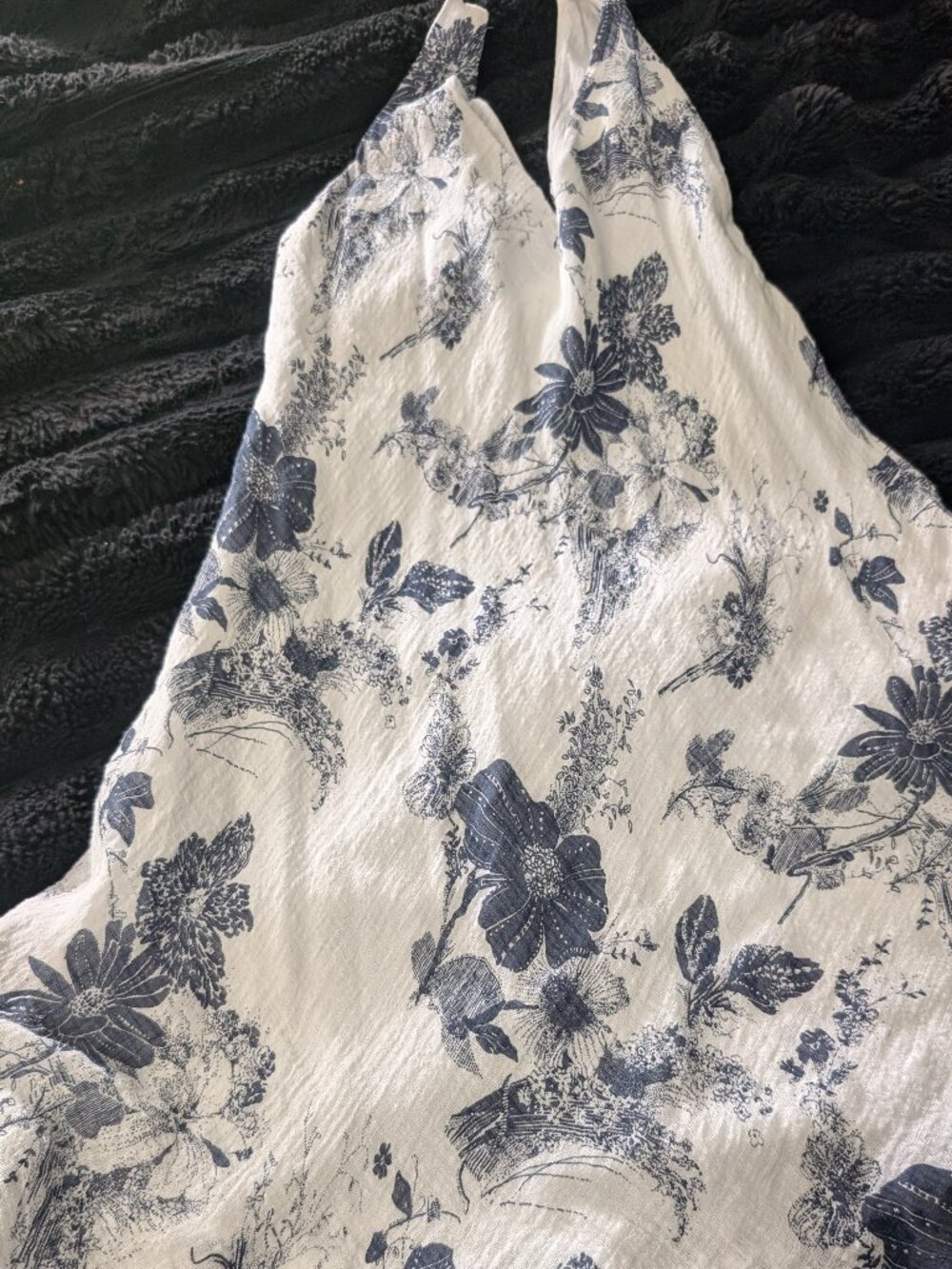 Dress: Blue/ white floral lightweight -lightweight  - NEW